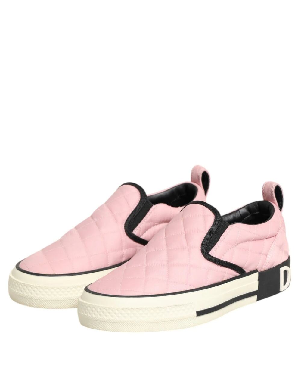 3888 - DOLCE & GABBANA Pink Quilted Slip-Ons - Size 10 - New